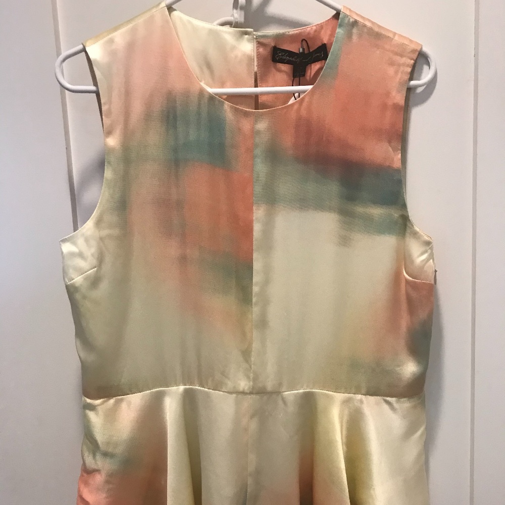 Elizabeth & James Yumi Sunrise Silk Peplum Top